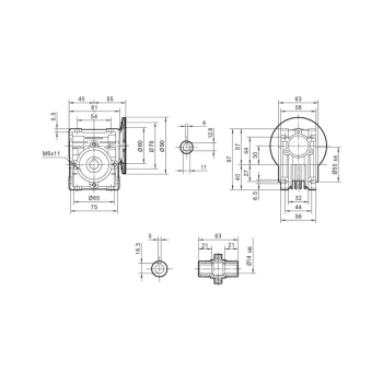 Reduktor MPRV 030 1/7,5 63B14